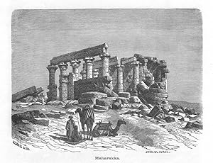 MAHARAKKA or Temple of Maharraqa in Egypt,1887 Wood Engraved Historical Print