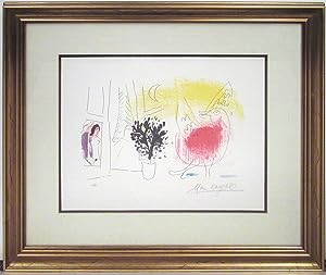 1957 Marc Chagall Pencil Signed Lithograph "Le Coq Rouge" (The Red Rooster)