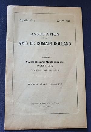 Association des Amis de Romain Rolland - Bulletin N. 1 - Aout 1946