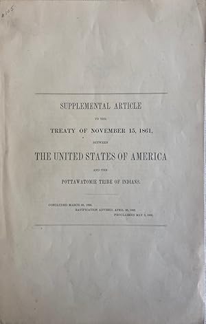 Supplemental Article in 1861 Potawatomi Treaty Guarantees Land Rights to Female Members of the Tribe