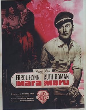 "MARA MARU" Réalisé par Gordon DOUGLAS en 1952 avec Errol FLYNN et RUTH ROMAN / Affiche originale...