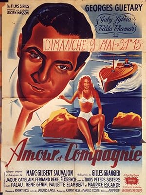 "AMOUR ET COMPAGNIE" Réalisé par Gilles GRANGIER en 1949 avec Georges GUÉTARY, Tilda THAMAR / Aff...