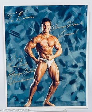 Russ Testo 8x10 glossy color photo [inscribed and signed in gold ink by the bodybuilder]
