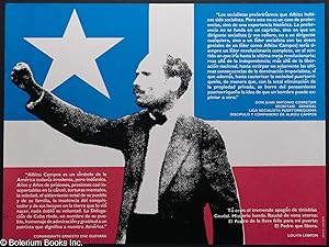 [Poster depicting Pedro Albizu Campos with flag, surrounded by quotes from Don Juan Antonio Corre...