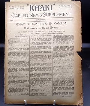 Khaki. Cabled News Supplement (Only) ISSUE Number 1. March. 1915