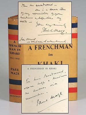 A Frenchman in Khaki, a presentation copy of the first edition, first printing, inscribed by the ...