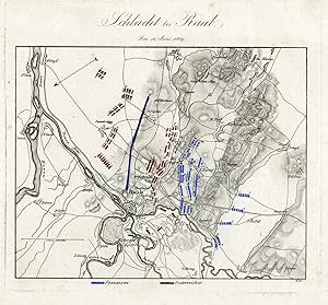 Antique Map-BATTLE OF RAAB-GYOR-HUNGARY-Biller-von Rothenburg-1837