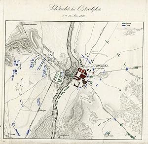 Antique Map-BATTLE OF OSTROLEKA-POLAND-von Rothenburg-1837