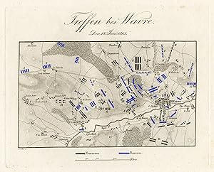 Antique Map-BATTLE OF WAVRE-BELGIUM-Biller-von Rothenburg-1837