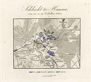 Antique Map-BATTLE OF HANAU-GERMANY-von Rothenburg-1837