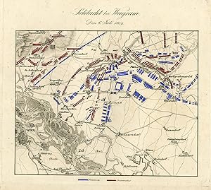 Antique Map-BATTLE OF WAGRAM-AUSTRIA-II-von Rothenburg-1837