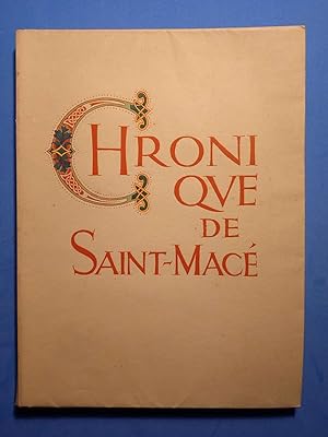CHRONIQUE DE SAINT-MACE Illustrations de Maurice Pouzet - Exemplaire de Marc Leclerc