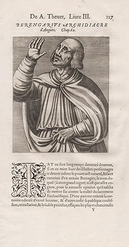 "Berengarius Archidiacre d'Angiers" - Berenger de Tours (998-1088) theologian archdeacon of Anger...
