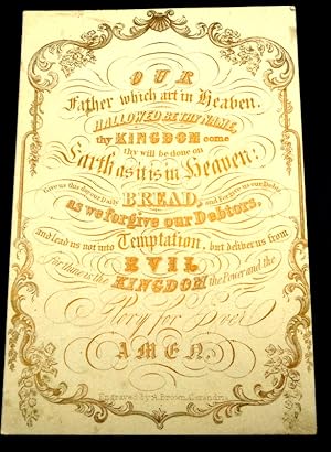 The Lords Prayer in gold and ornate lettering c1840-80