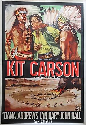 "KIT CARSON" Réalisé par George B. SEITZ en 1940 avec Dana ANDREWS, John HALL / Affiche originale...