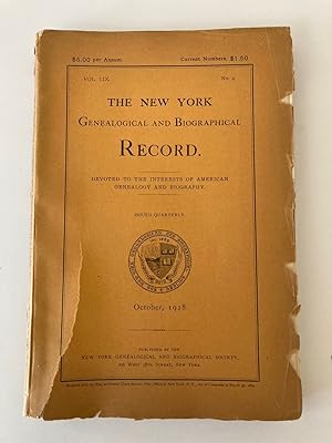 THE NEW YORK GENEALOGICAL AND BIOGRAPHICAL RECORD. October, 1928
