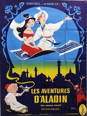 "LES AVENTURES D'ALADIN (1001 ARABIAN NIGHTS)" Dessin animé réalisé par Jack KINNEY en 1959 / Aff...
