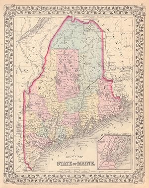 County Map of the State of Maine // Inset map Portland and Vicinity