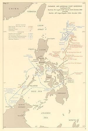 Japanese and American Fleet Movements leading to the battles of Leyte Gulf, 22nd-24th October, 19...
