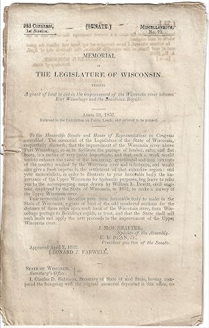 1852 - Congressional pamphlet containing eight maps illustrating different sections of the Wiscon...