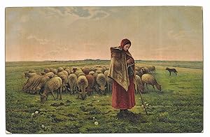 Postal. Arte. Jean François Millet. La gardeuse de moutons Nº 29966