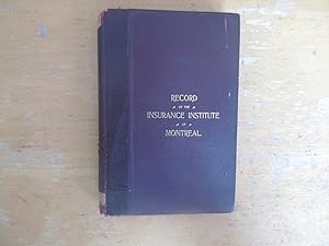 Record of the second year's proceedings 1901-1902, Insurance Institute of Montreal, Canada