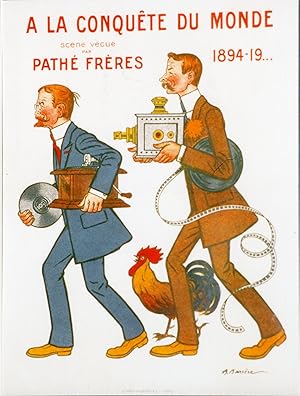 "A LA CONQUÊTE DU MONDE par Pathé Frères 1906" Diapositive de presse originale (1995)