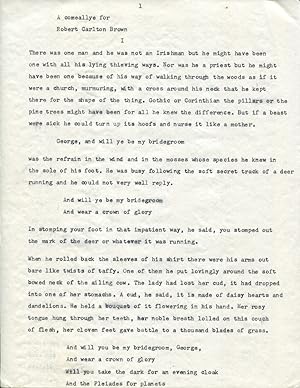 1930 American Writer Kay Boyle Signed Typescript, A Comeallye for Robert Carlton Brown