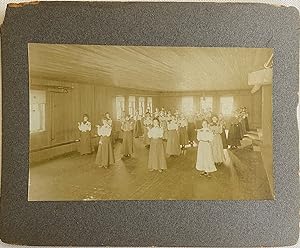 Original Early Albumen Photograph of Women Weight Lifting