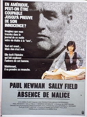 "ABSENCE DE MALICE (ABSENCE OF MALICE)" Réalisé par Sydney POLLACK en 1981 avec Paul NEWMAN, Sall...