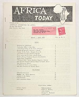 Africa Today. Vol. II, no. 6 (March-April 1955)