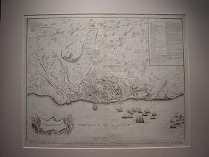 Plano de la ciudad y castillo de Alicante grabado por Isaac Basire en 1732