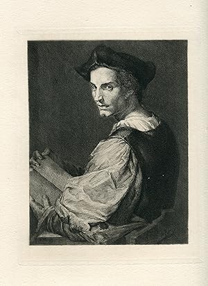 Personaje, grabado por Amand Durand copia de Rembrandt