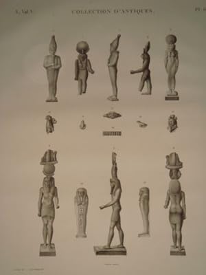 DESCRIPTION DE L'EGYPTE. Collection d'antiques. Figures en bronze, Figures et fragments en terre ...
