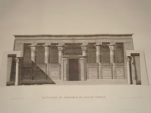 DESCRIPTION DE L'EGYPTE. Edfou (Apollinopolis magna). Élévation du portique du grand temple. (ANT...
