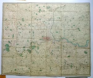 A New Map of the Country Twenty-Five Miles Round London Folding map of London and its environs, e...