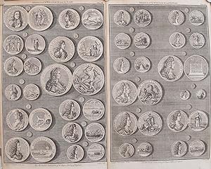 1745 Sheet of British Regal Medals of King William III + Queen Mary, Set of 2