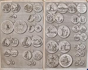1745 Sheet of British Medals King William III, Set of 2