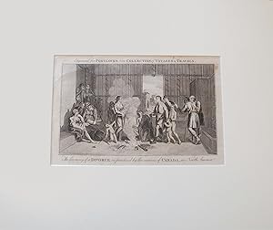 1780 British Copperplate, "The Ceremony of Divorce as Practiced by the Native Peoples of Canada i...