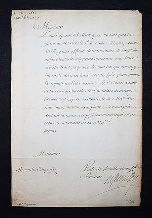 Brief mit eigenhändiger Unterschrift "Seignelay".
