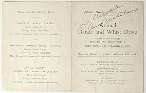 Neville Chamberlain Signed Unionist Program.