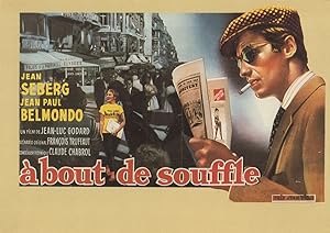 Jean Seberg Jean Paul Belmondo About De Souffle French Film Postcard