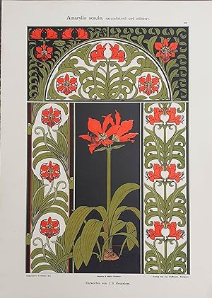 Amaryllis acaulis stampa tratta da Dekorative Vorbilder XII 1899/1900