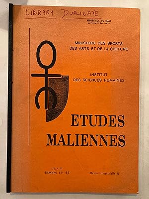 Études Maliennes. Revue trimestrielle, 1980, No. 2 : Lew Somono Du Moyen Niger, Les Bozo de Taman...