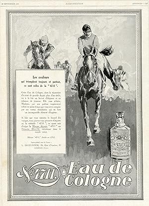 "EAU DE COLOGNE" Annonce originale entoilée parue dans L' ILLUSTRATION du 22/09/1928
