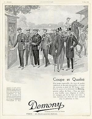 "DEMONY" Annonce originale entoilée illustrée par P. de PUYBELLE parue dans L'ILLUSTRATION du 29 ...