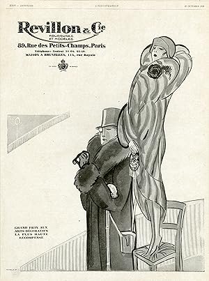 "REVILLON & Cie" Annonce originale entoilée parue dans L'ILLUSTRATION le 27/10/1928 illustrée par...