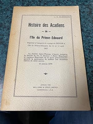 Histoire des Acadiens de l'Ile du Prince-Édouard