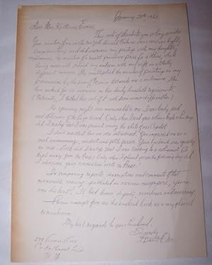 Manuscript Letter from I. David Orr to Katherine "Kay" Evans