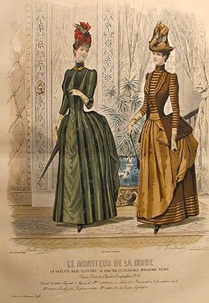 1885 Moniteur de la Mode, Parisian Ladies Fashion (Plate 43-1885)
